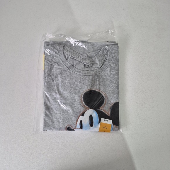 Disney Shirt Mens Large Gray Mickey Mouse Disney 100 Graphic Short Sleeve Tee - Picture 2 of 7